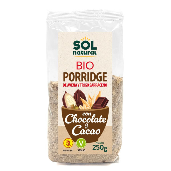 Porridge Chocolate, Avena, Sarraceno Sin Gluten 250g Bio Sol Natural