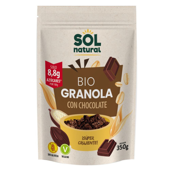 Granola Avena, Chocolate Sin Gluten 350g Bio Sol Natural
