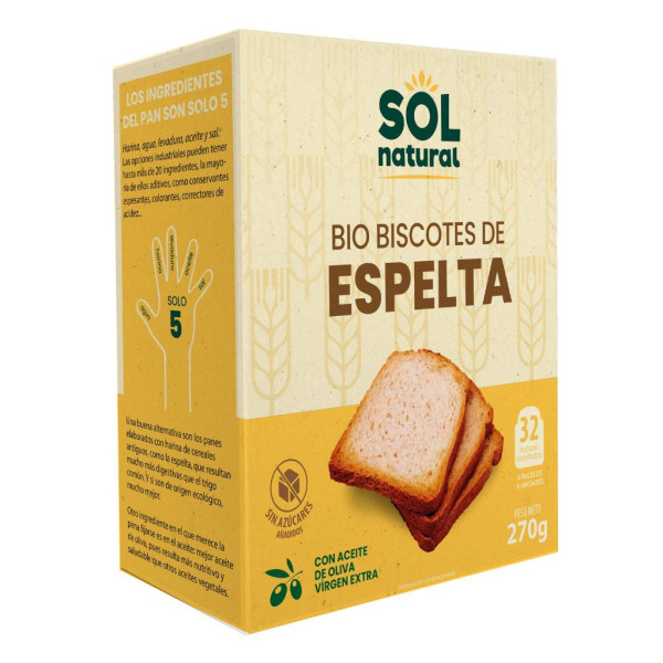 Biscotes Espelta Caja 270g Bio Sol Natural