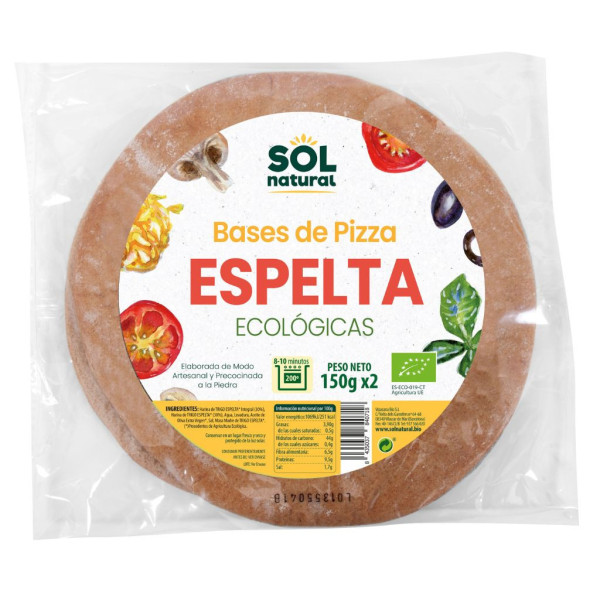 Base Pizza Espelta Integral 2x150g Bio Sol Natural