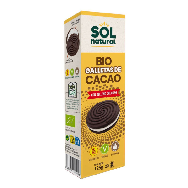 Galletas Cacao Relleno Cremoso 125g Bio Sol Natural