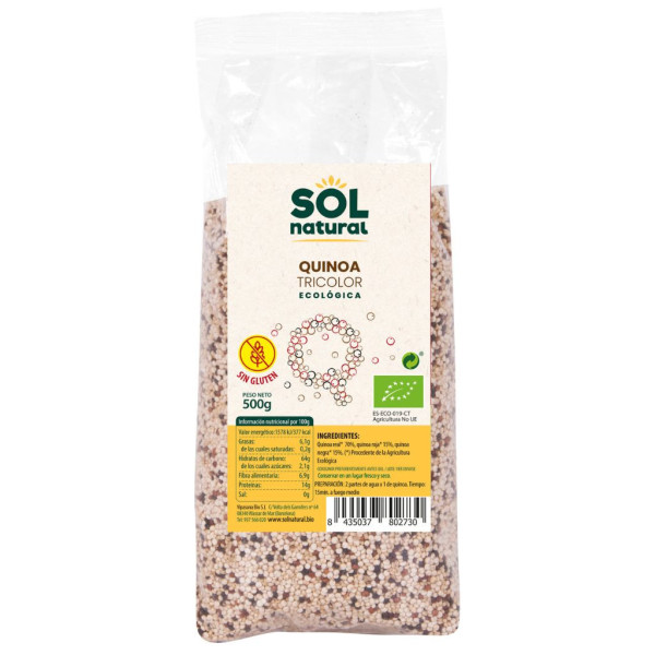 Quinoa Real Tricolor Sin Gluten 500g Bio Sol Natural