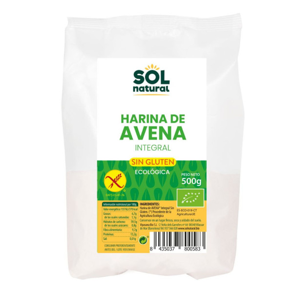 Harina Avena Integral Sin Gluten 500g Bio Sol Natural