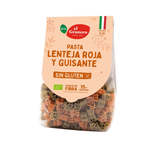 Pasta Lenteja Guisante Sin Gluten Bio 250g El Granero