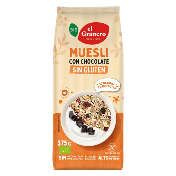 Muesli con Chocolate Sin Gluten Bio 375g El Granero