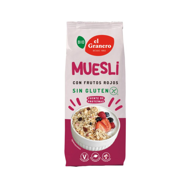 Muesli Frutos Rojos Sin Gluten Bio 375g El Granero