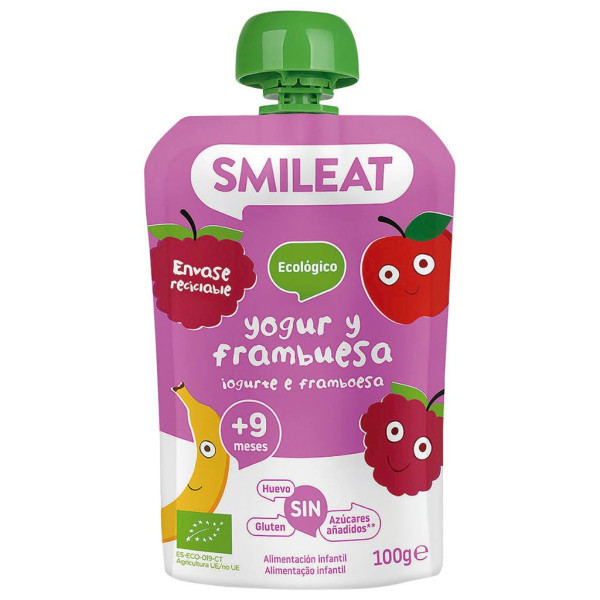 Pouch Yogur y Frambuesa 100g Bio Smileat