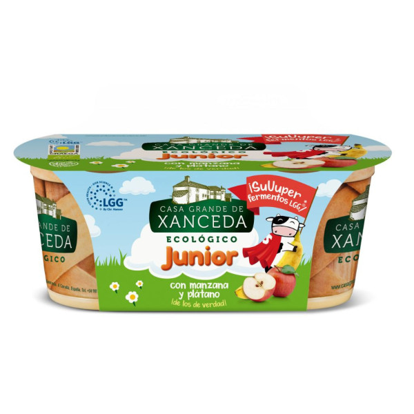 Yogur Junior Manzana Plátano 2x125g. Bio Xanceda