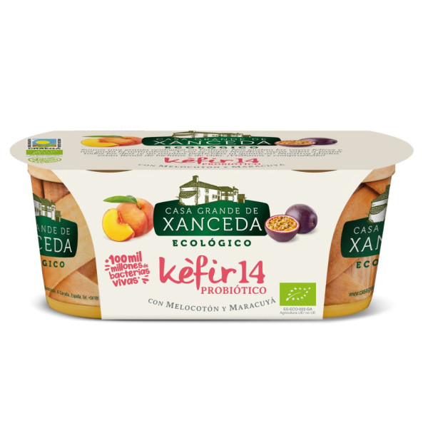 Kéfir Melocotón Maracuya 2x125g. Bio Xanceda