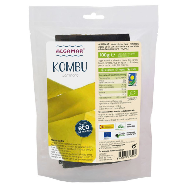 Alga Kombu hoja 100g Bio Algamar