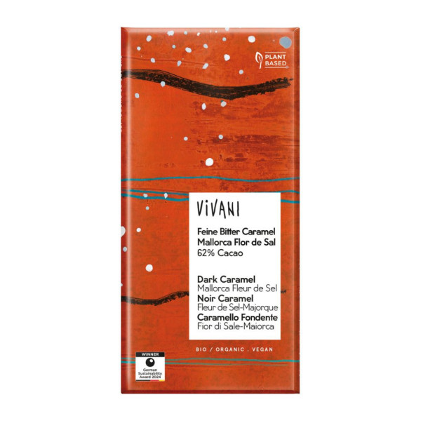 Chocolate 62% Caramelo y Flor Sal Bio 80g Vivani