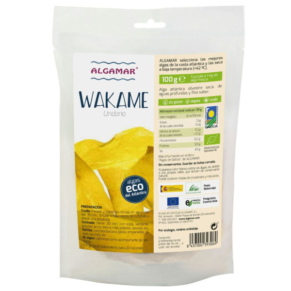 Alga Wakame hoja 100g Bio Algamar