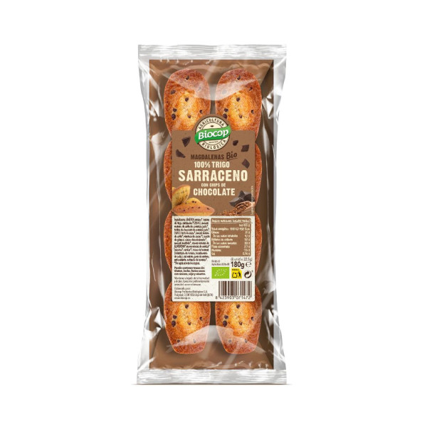 Magdalenas de Sarraceno con Chips Chocolate 180g Bio Biocop