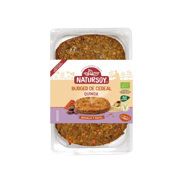 Burger Cereal Quinoa Masala Dátil 200g Bio Natursoy
