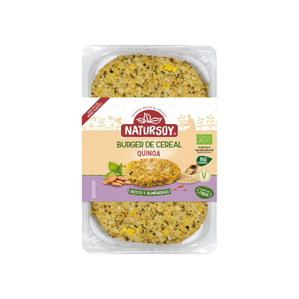 Burger Cereal Quinoa Pesto Almendras 200g Bio Natursoy