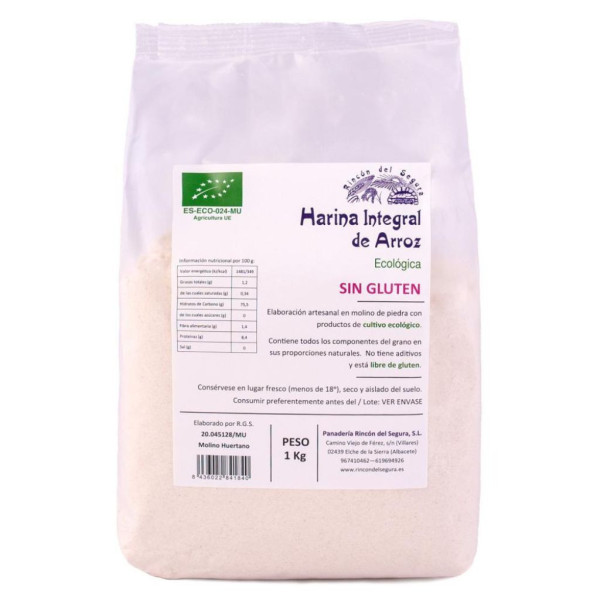 Harina Integral de Arroz sin Gluten 1Kg Bio Rincón del Segura