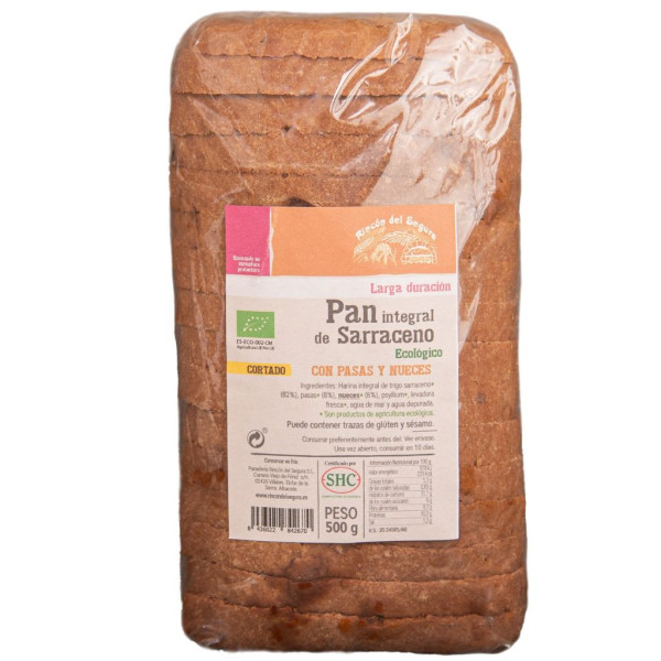 Pan Molde Sarraceno con Pasas y Nueces 500g Bio Rincón del Segura