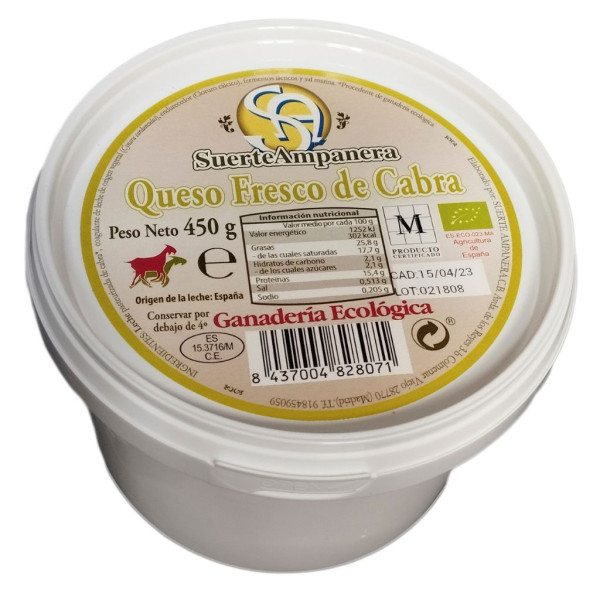 Queso Fresco de Cabra 450g Bio Suerte Ampanera