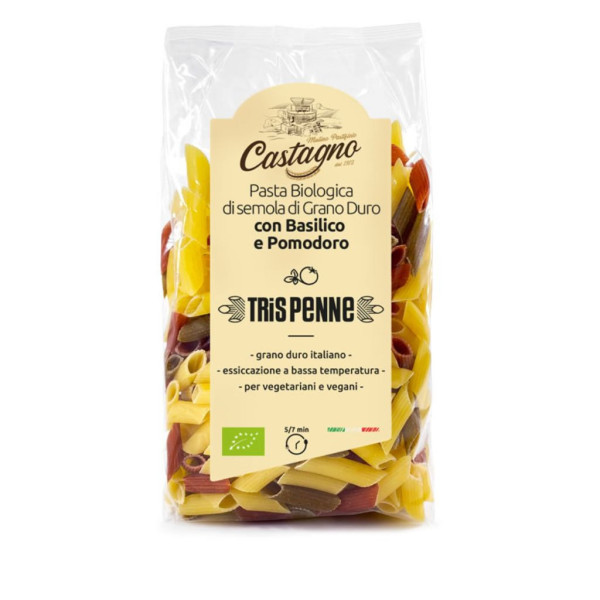 Macarrones de Trigo Tricolor 500g Bio Castagno