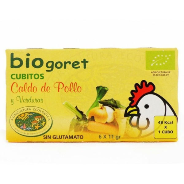 Caldo de Pollo con Verduras Cubitos 66g Bio Biogoret